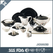 Best selling porcelain oval shape sliver dots decal dinner set items name